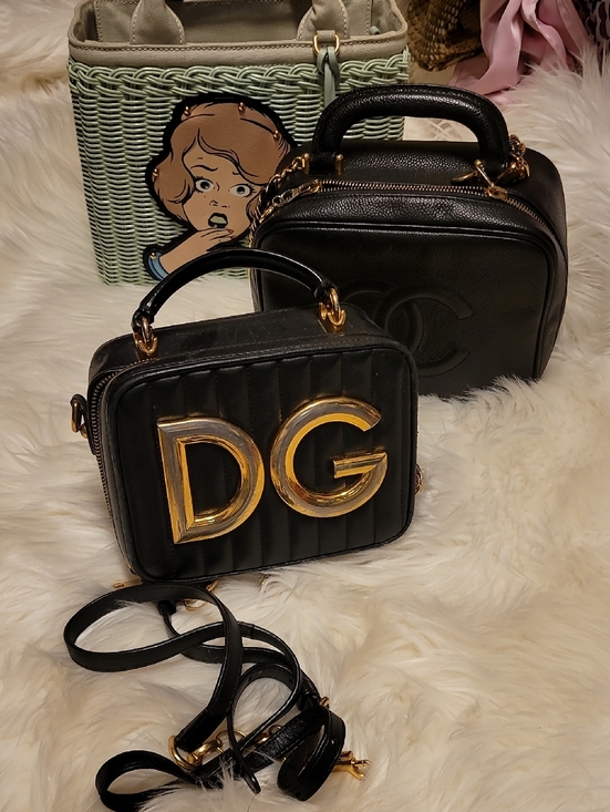 Dolce & Gabbana Handbags - Dolce & Gabbana Black Quilted Leather Crossbody with Gold DG Logo
